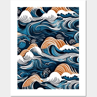 Kanagawa Wave Pattern Posters and Art